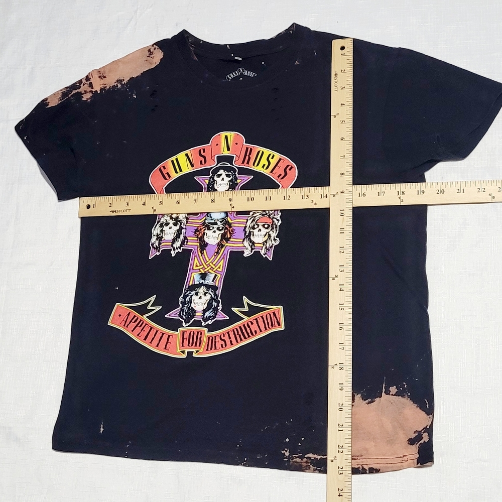 Authentic Guns N' Roses APPETITE FOR DESTRUCTION CROSS LOGO Distressed (Unisex) - Picture 11 of 12